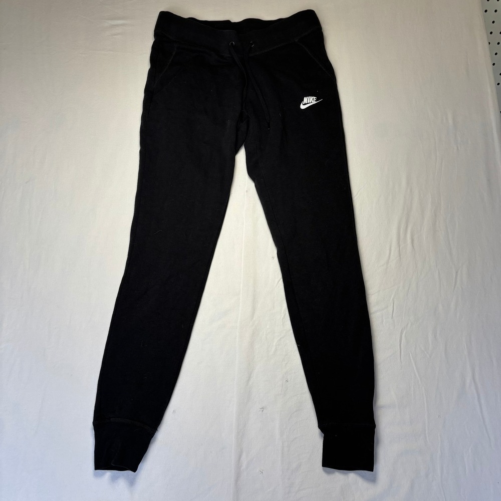 Nike Jogger Pants Mens Small 28x29 Black Fleece Drawstring Sweatpants Stretch
